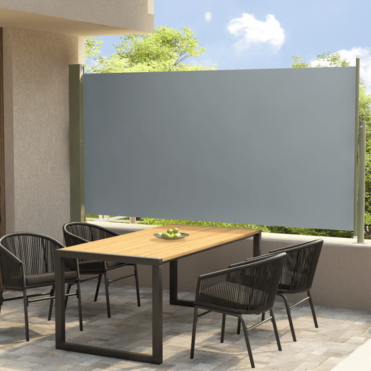 vidaXL Sisäänvedettävä terassin sivumarkiisi 160x300 cm harmaa