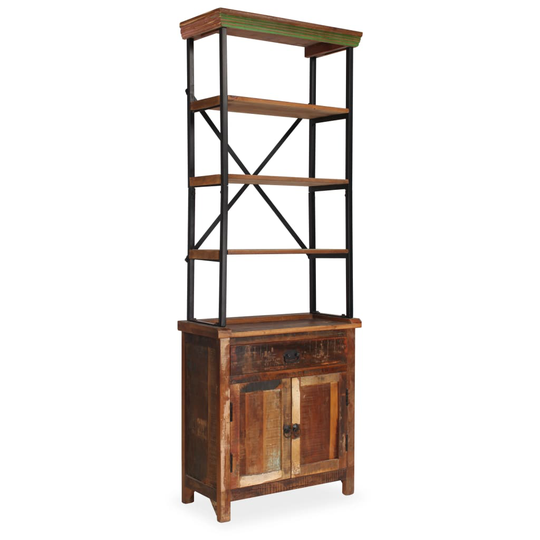 vidaXL Senkki hyllyillä kierrätyspuu 65x30x180 cm