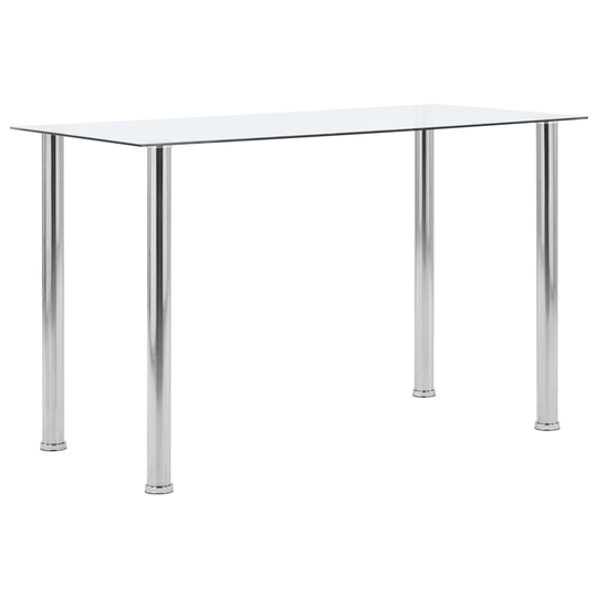 vidaXL Ruokapöytä läpinäkyvä 120x60x75 cm karkaistu lasi