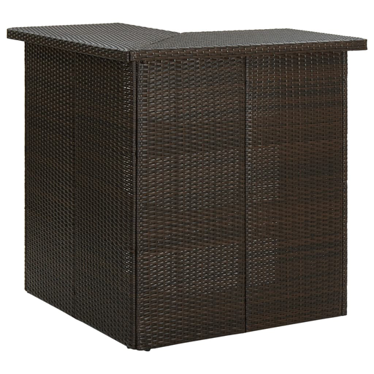 vidaXL Kulmabaaripöytä ruskea 100x50x105 cm polyrottinki