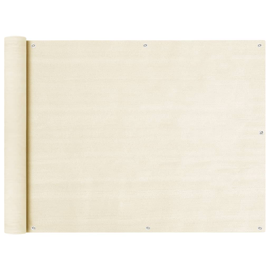 vidaXL Parvekkeen suoja kerma 90x300 cm HDPE
