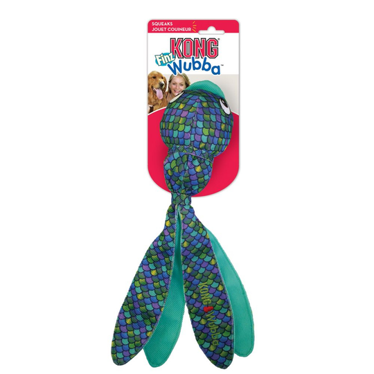 KONG Wubba Finz - XL-koko: noin P 40 x L 10 x K 10 cm, sinivihreä