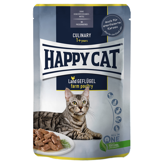 Happy Cat Pouch Meat in Sauce -säästöpakkaus 48 x 85 g - Farm Poultry