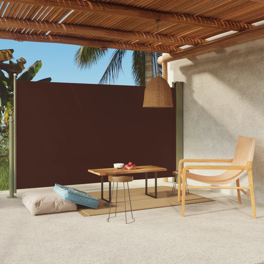 vidaXL Sisäänvedettävä terassin sivumarkiisi 180x300 cm ruskea