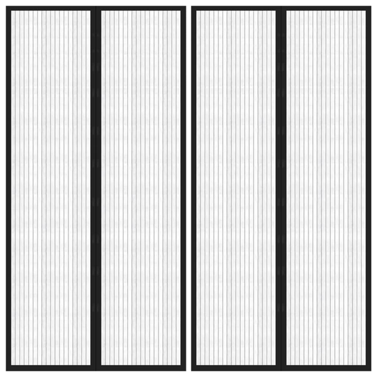 vidaXL Hyönteisverhot oveen 2 kpl magneettikiinnitys musta 220x100 cm