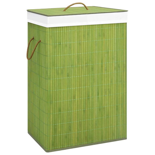 vidaXL Bambu pyykkikori vihreä 72 l