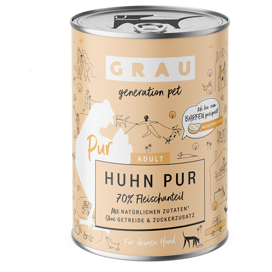 GRAU -koiranruoka 6 x 400 g - Kanaa pellavaöljyllä