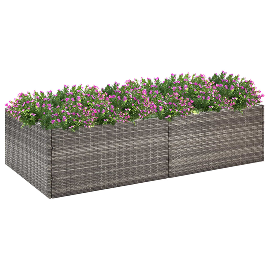 vidaXL Kukkalaatikko harmaa 157x80x40 cm polyrottinki