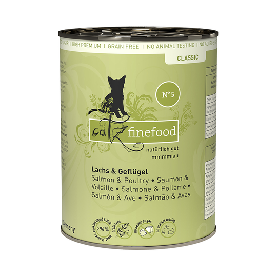 catz finefood -purkkiruoka 6 x 400 g - lohi & siipikarja