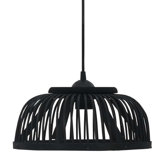 vidaXL Riippuvalaisin musta bambu 40 W 34x14,5 cm puolipyöreä E27
