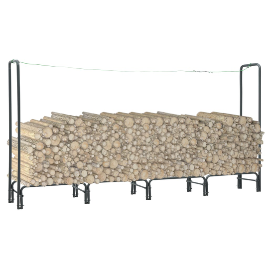 vidaXL Polttopuuteline antrasiitti 240x35x120 cm teräs