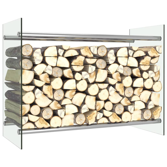 vidaXL Polttopuuteline läpikuultava 80x35x60 cm lasi