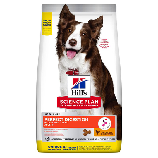 Hill's Science Plan -koiranruoka erikoishintaan! - Adult 1+ Perfect Digestion Medium Breed (14 kg)