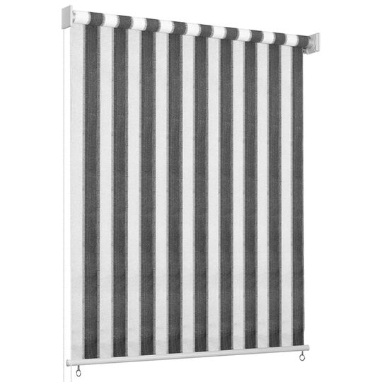 vidaXL 312692 Outdoor Roller Blind 60x230 cm Anthracite and White Stripe