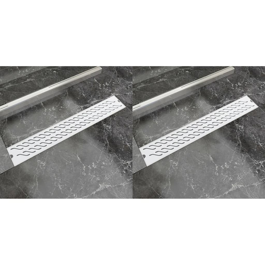 vidaXL Lineaarinen suihkukaivo aalto 2 kpl 730x140mm ruostumaton teräs