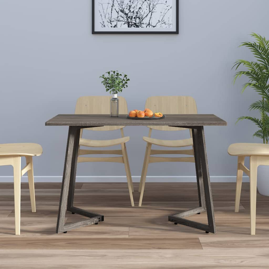 vidaXL Ruokapöytä harmaa 120x60x74 cm MDF ja rauta