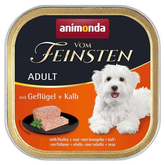 6 x 150 g Animonda vom Feinsten koiranruoka: 5 + 1 kaupan päälle! - Adult, viljaton: siipikarja & vasikka