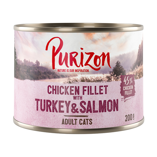 Purizon Adult 6 x 200 g - kanafilee, kalkkuna & lohi