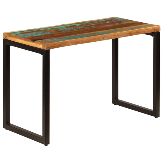 vidaXL Ruokapöytä 115x55x76 cm uusiokäytetty puu ja teräs