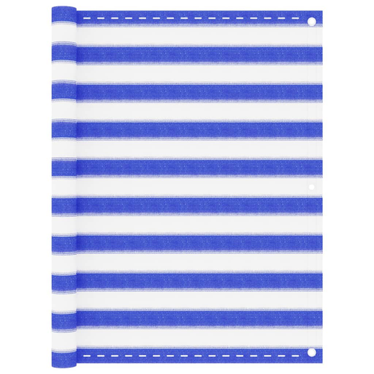 vidaXL Parvekkeen suoja sininen ja valkoinen 120x300 cm HDPE