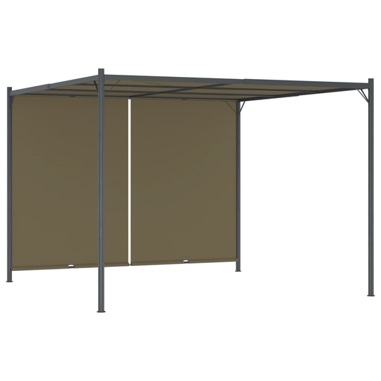 vidaXL Pergola sisäänvedettävä katto 3x3 m ruskeanharmaa 180 g/m²