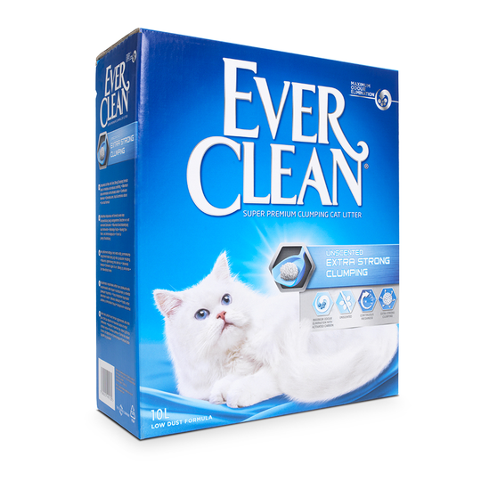 Ever Clean® Extra Strong -kissanhiekka, paakkuuntuva - hajustamaton - säästöpakkaus: 2 x 10 l