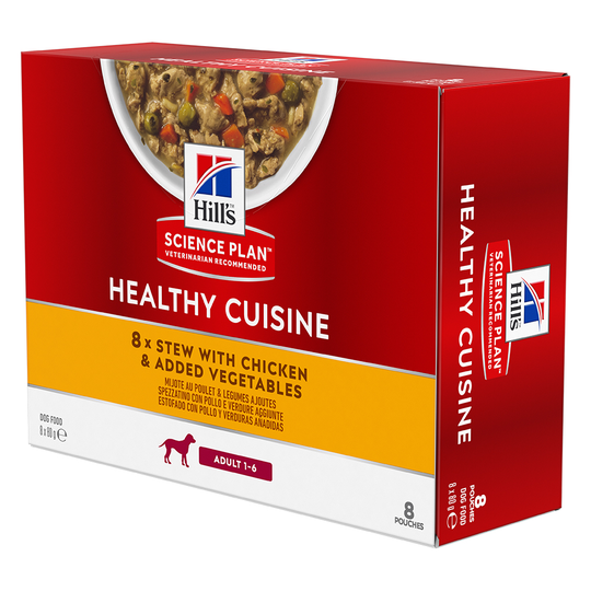 6 + 2 kaupan päälle! 8 x 80 g Hill's Science Plan Canine Adult Healthy Cuisine - kana