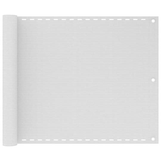 vidaXL Parvekkeen suoja valkoinen 75x500 cm HDPE