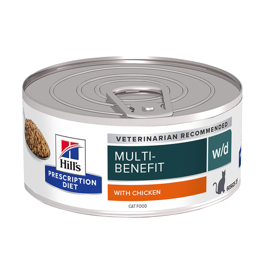 Säästöpakkaus: Hill´s Prescription Diet Feline -purkkiruoka 48 x 156 g -w/d Digestive/Weight Management Chicken