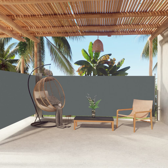 vidaXL Sisäänvedettävä sivumarkiisi 140x600 cm antrasiitti