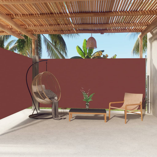vidaXL Sisäänvedettävä sivumarkiisi ruskea 180x600 cm