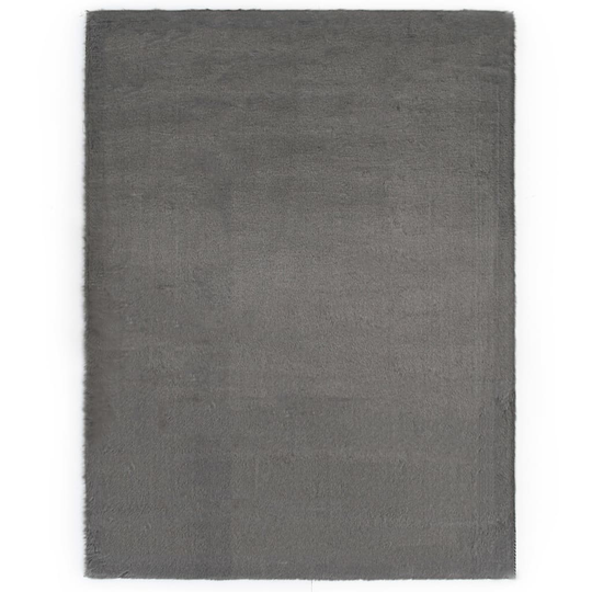 vidaXL Matto 80x150 cm jäniksen tekonahka tummanharmaa