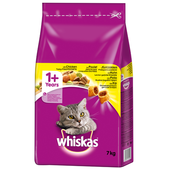 12 + 2 kg kaupan päälle! 14 kg Whiskas-kissanruokaa - 1+ Adult Chicken