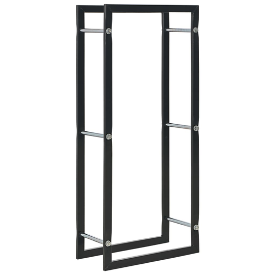 vidaXL Polttopuuteline musta 44x20x100 cm teräs