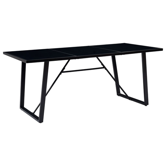 vidaXL Ruokapöytä musta 180x90x75 cm karkaistu lasi
