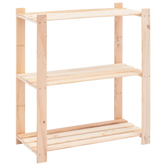 vidaXL 3-kerroksinen varastohylly 80x38x90 cm täysi mänty 150 kg