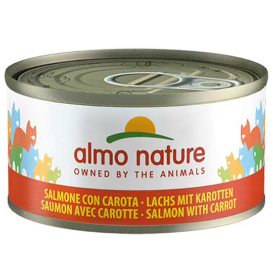 Almo Nature 6 x 70 g - lohi & porkkana hyytelössä