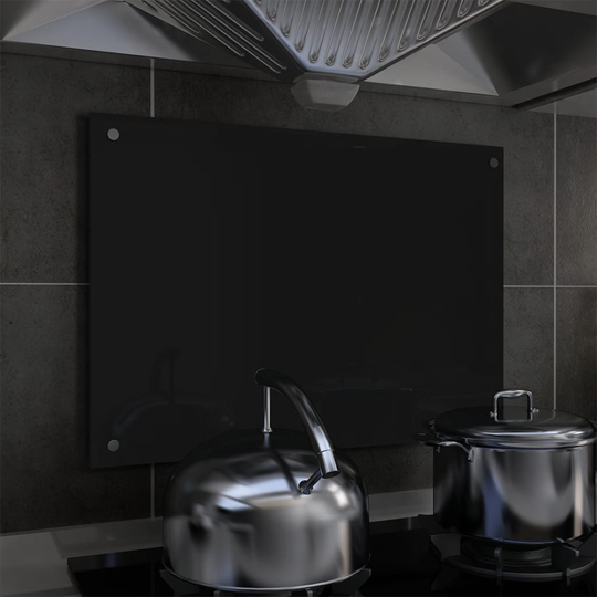 vidaXL Keittiön roiskesuoja musta 70x50 cm karkaistu lasi