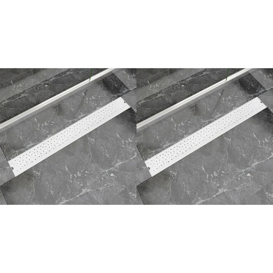 vidaXL Lineaarinen suihkukaivo 2kpl kupla 930x140 mm ruostumaton teräs