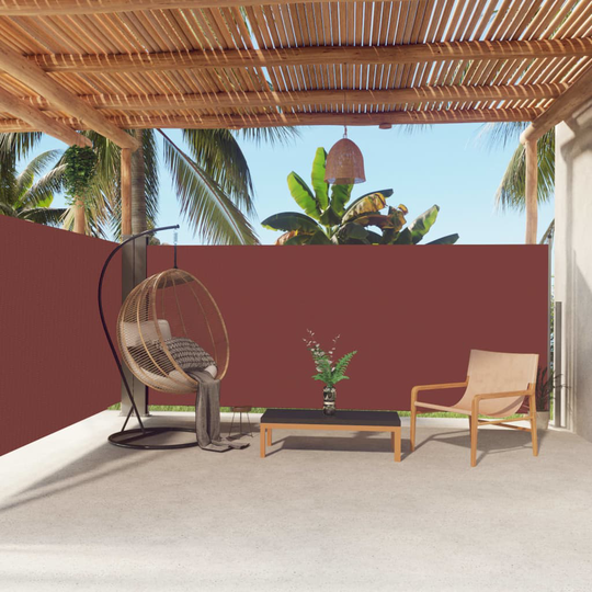 vidaXL Sisäänvedettävä sivumarkiisi ruskea 160x600 cm