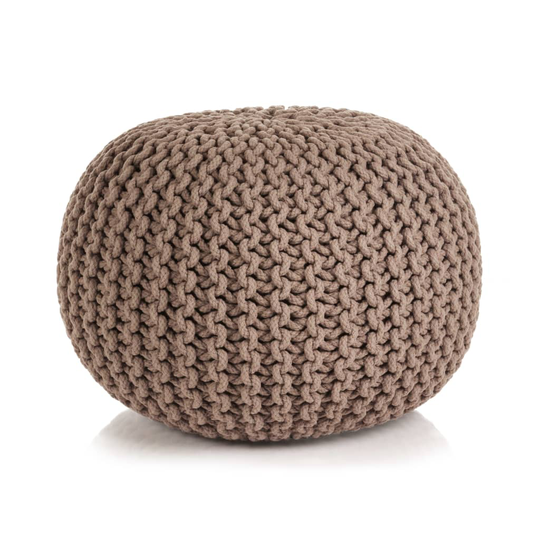 vidaXL Käsinpunottu pallorahi puuvilla 50x35 cm ruskea