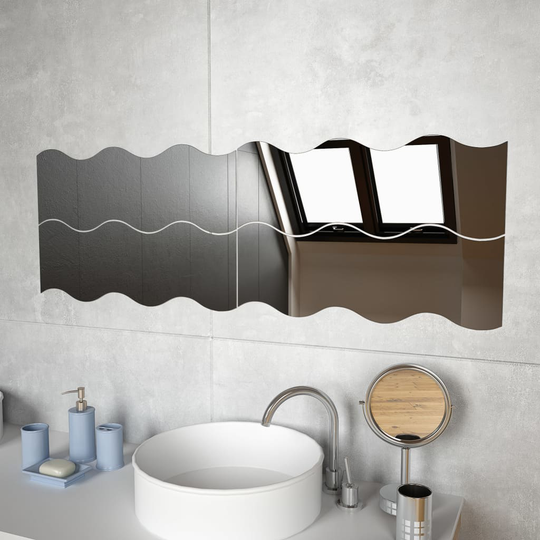 vidaXL Seinäpeilit 4 kpl 60x18,5 cm aalto lasi