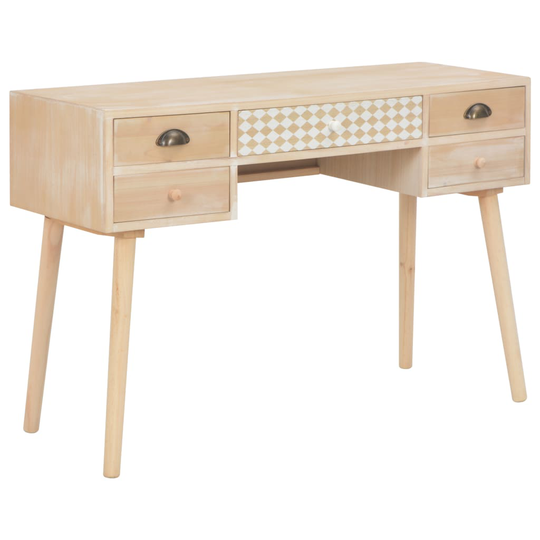 vidaXL Työpöytä 5 laatikolla 114x40x75,5 cm täysi mänty