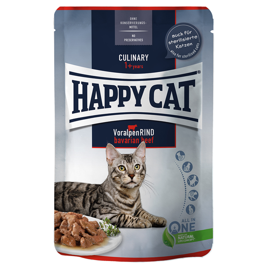 Happy Cat Pouch Meat in Sauce 12 x 85 g - Bavarian Beef