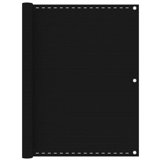 vidaXL Parvekkeen suoja musta 120x500 cm HDPE