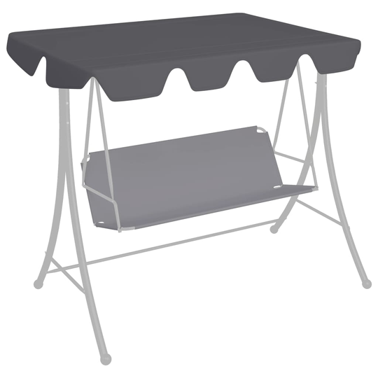 vidaXL Vaihtokatos puutarhakeinuun antrasiitti 150/130x70/105 cm