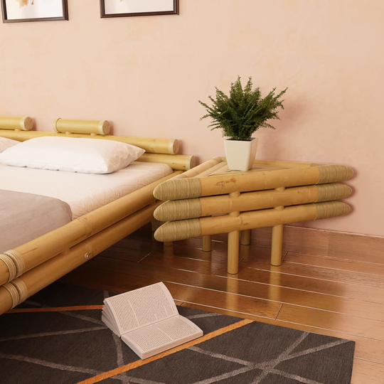 vidaXL Yöpöydät 2 kpl 60x60x40 cm bambu luonnollinen