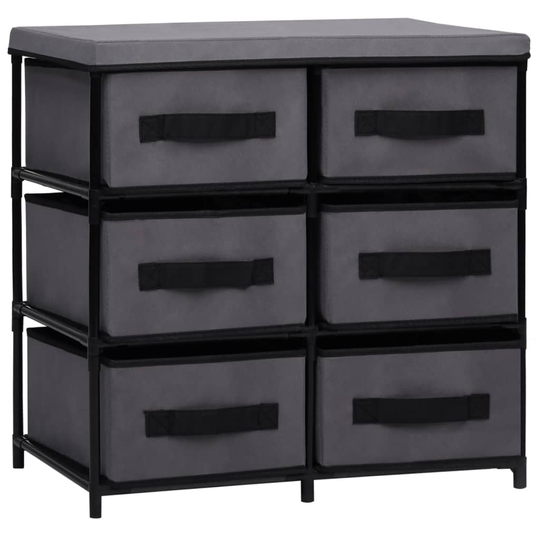 vidaXL Säilytyskaappi 6 laatikolla 55x29x55 cm harmaa teräs