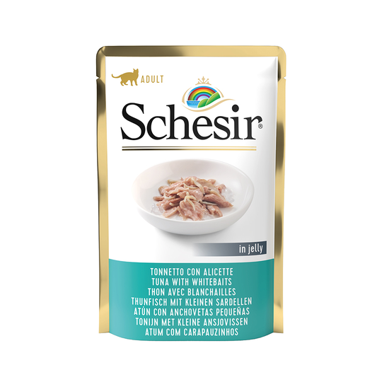 Schesir Pouch 6 x 85 g - tonnikala & pienet sardellit