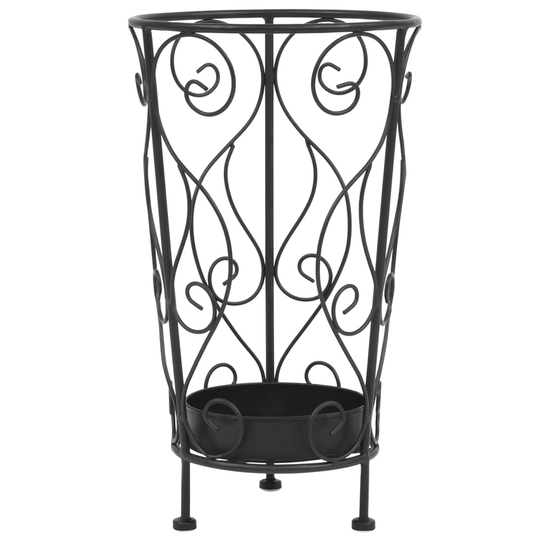 vidaXL Sateenvarjoteline vintagetyyli teräs 26x46 cm musta